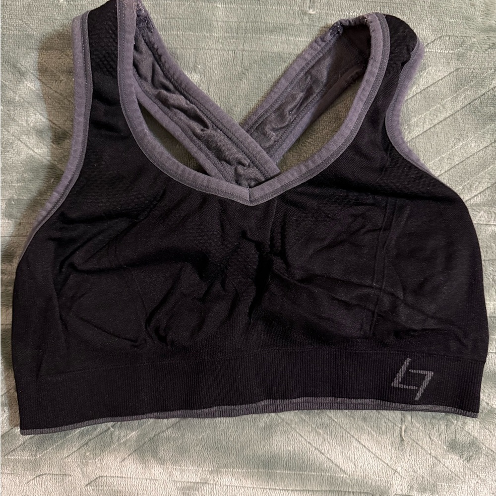Women's Black and Gray Sports Bra